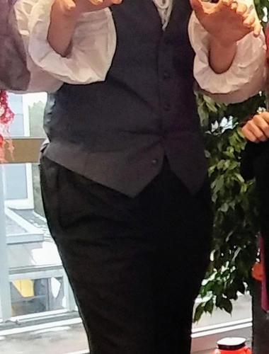 Iker dressed up as a vampire.